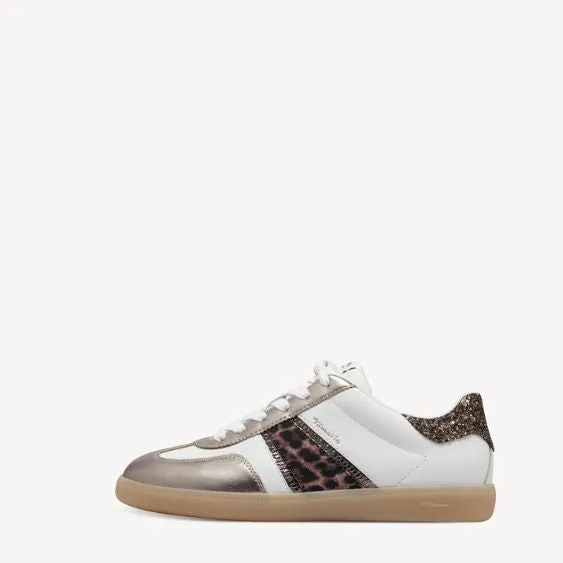 Tamaris Animal Print and White Trainer